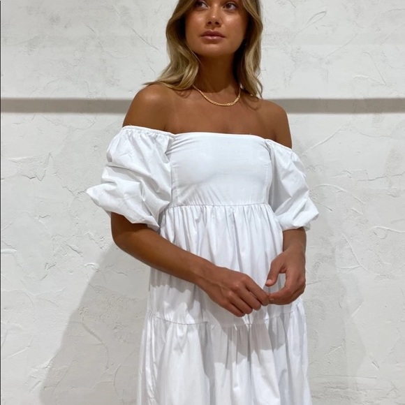 Faithfull the Brand Kiona Tiered Cotton Midi Dress - Picture 7 of 16